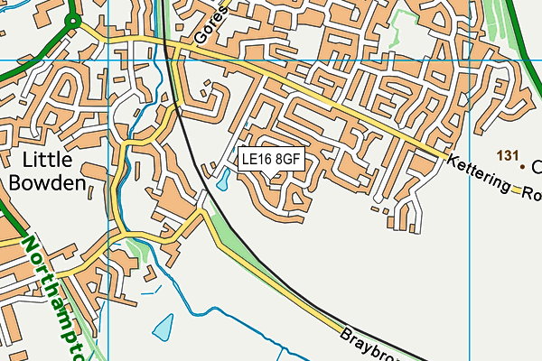 LE16 8GF map - OS VectorMap District (Ordnance Survey)