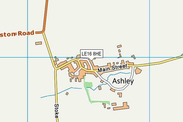 LE16 8HE map - OS VectorMap District (Ordnance Survey)