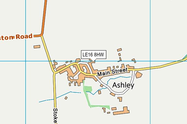 LE16 8HW map - OS VectorMap District (Ordnance Survey)