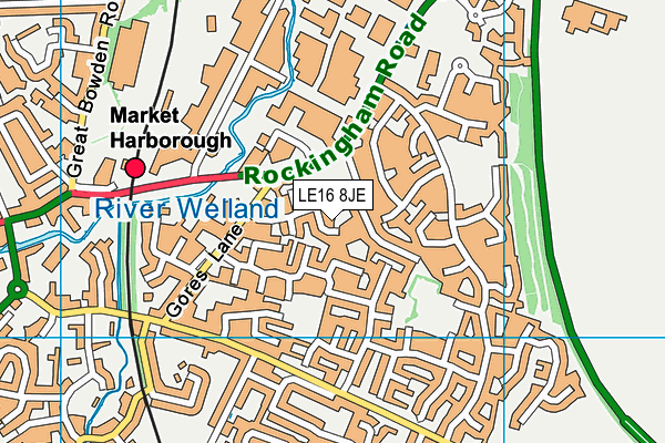 LE16 8JE map - OS VectorMap District (Ordnance Survey)