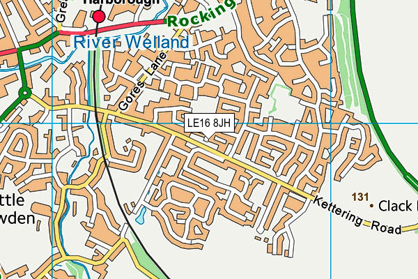 LE16 8JH map - OS VectorMap District (Ordnance Survey)