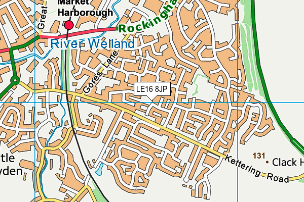LE16 8JP map - OS VectorMap District (Ordnance Survey)
