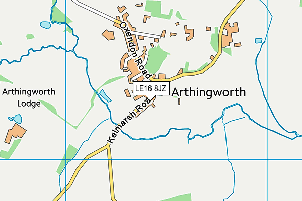 Arthingworth Village Hall map (LE16 8JZ) - OS VectorMap District (Ordnance Survey)