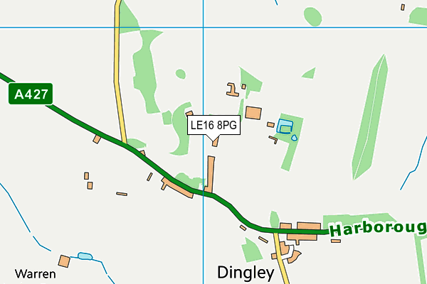 LE16 8PG map - OS VectorMap District (Ordnance Survey)