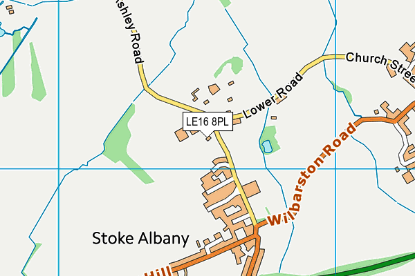 Stoke Albany Golf & Country Club (Closed) map (LE16 8PL) - OS VectorMap District (Ordnance Survey)