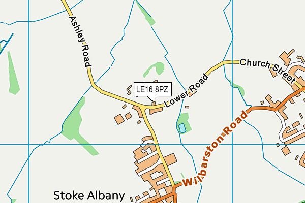 LE16 8PZ map - OS VectorMap District (Ordnance Survey)