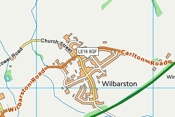 LE16 8QF map - OS VectorMap District (Ordnance Survey)