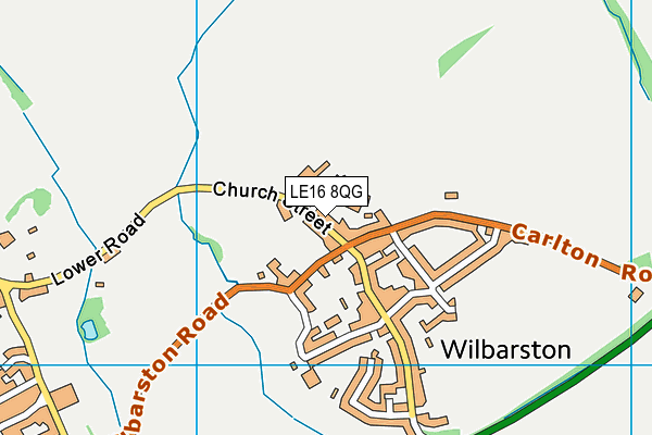 LE16 8QG map - OS VectorMap District (Ordnance Survey)