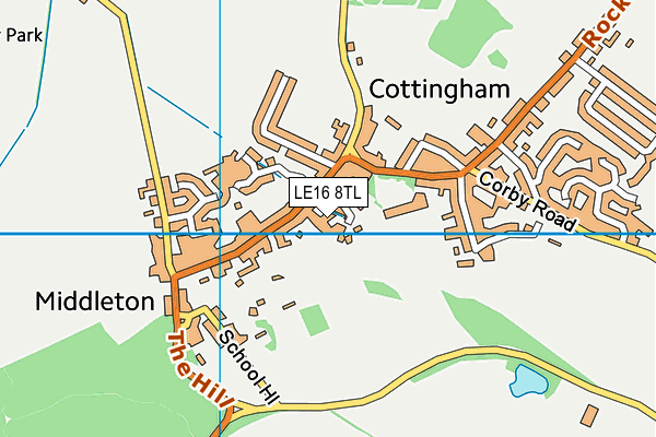 LE16 8TL map - OS VectorMap District (Ordnance Survey)