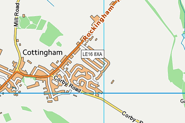 LE16 8XA map - OS VectorMap District (Ordnance Survey)