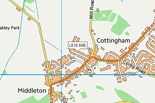 LE16 8XB map - OS VectorMap District (Ordnance Survey)