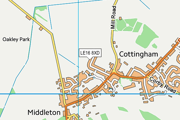 LE16 8XD map - OS VectorMap District (Ordnance Survey)