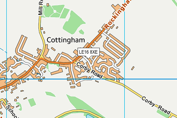 LE16 8XE map - OS VectorMap District (Ordnance Survey)