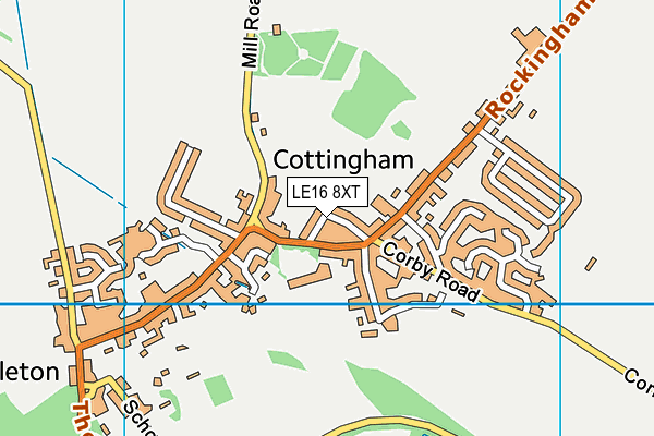 LE16 8XT map - OS VectorMap District (Ordnance Survey)