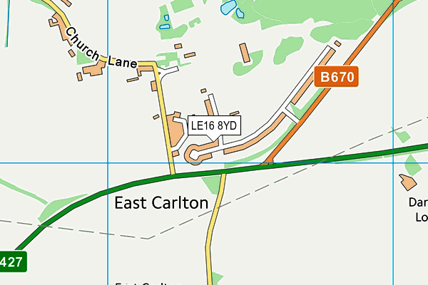East Carlton Cricket Club map (LE16 8YD) - OS VectorMap District (Ordnance Survey)