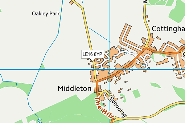 LE16 8YP map - OS VectorMap District (Ordnance Survey)
