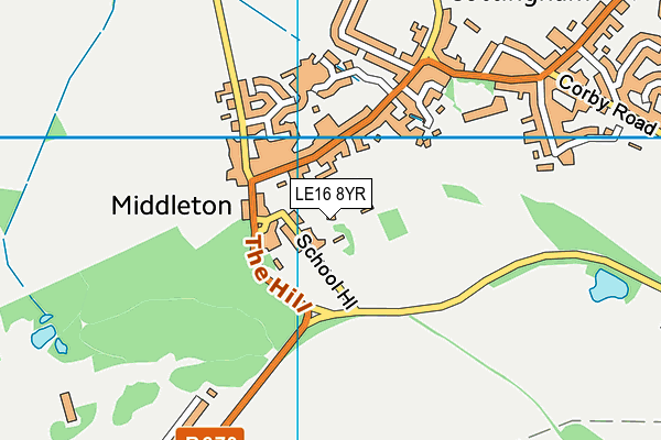 LE16 8YR map - OS VectorMap District (Ordnance Survey)