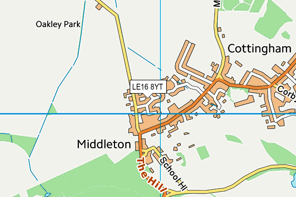 LE16 8YT map - OS VectorMap District (Ordnance Survey)