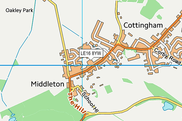 LE16 8YW map - OS VectorMap District (Ordnance Survey)