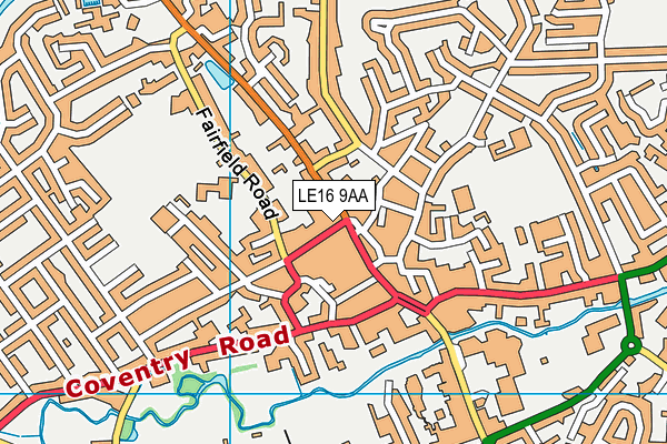 LE16 9AA map - OS VectorMap District (Ordnance Survey)