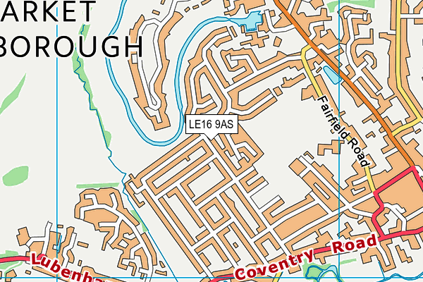 LE16 9AS map - OS VectorMap District (Ordnance Survey)