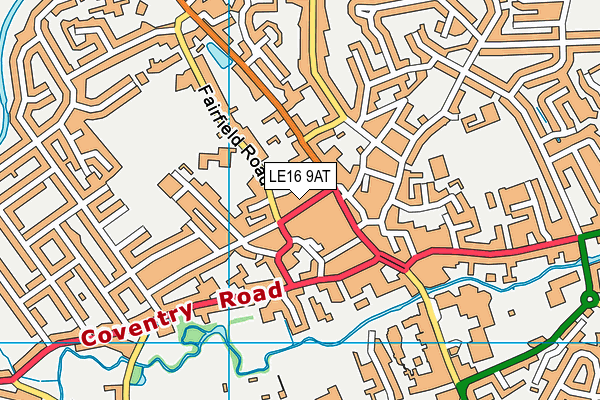 LE16 9AT map - OS VectorMap District (Ordnance Survey)