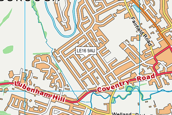 LE16 9AU map - OS VectorMap District (Ordnance Survey)