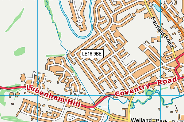 LE16 9BE map - OS VectorMap District (Ordnance Survey)