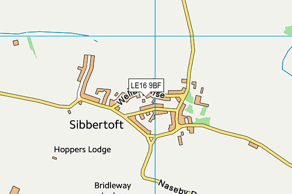 LE16 9BF map - OS VectorMap District (Ordnance Survey)