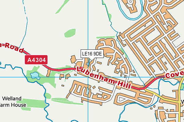 LE16 9DE map - OS VectorMap District (Ordnance Survey)