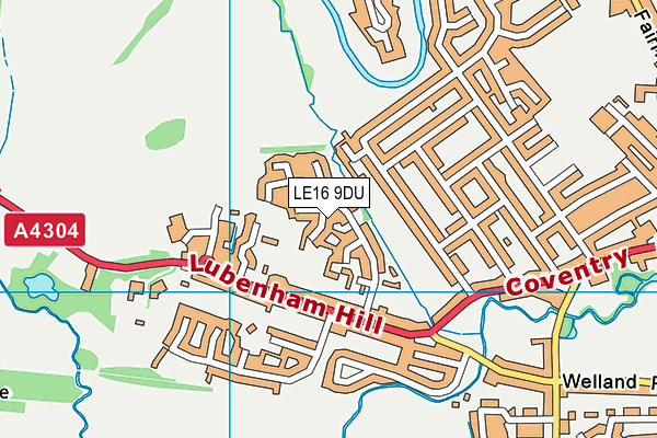 LE16 9DU map - OS VectorMap District (Ordnance Survey)