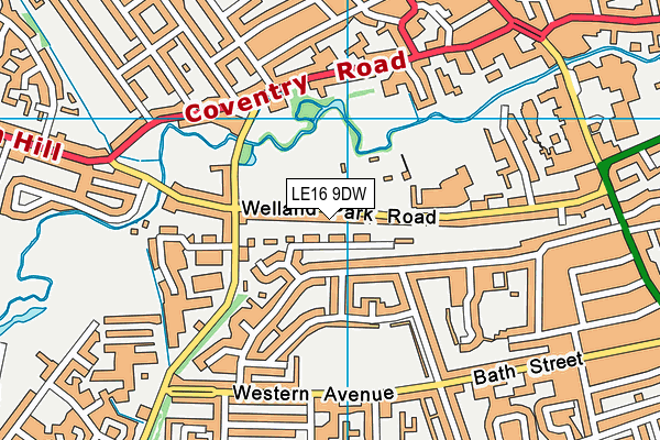 LE16 9DW map - OS VectorMap District (Ordnance Survey)