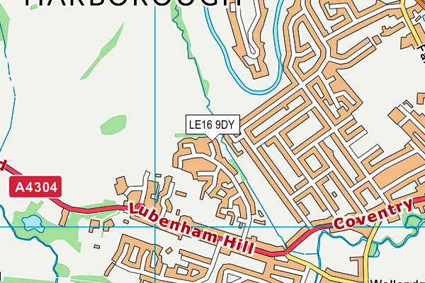 LE16 9DY map - OS VectorMap District (Ordnance Survey)