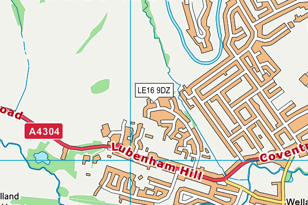 LE16 9DZ map - OS VectorMap District (Ordnance Survey)