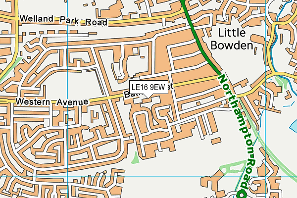 LE16 9EW map - OS VectorMap District (Ordnance Survey)