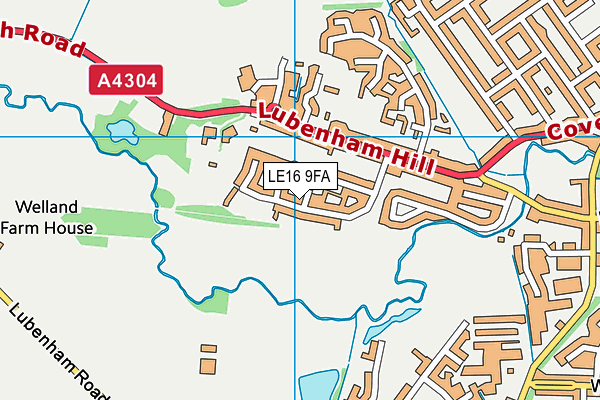 LE16 9FA map - OS VectorMap District (Ordnance Survey)