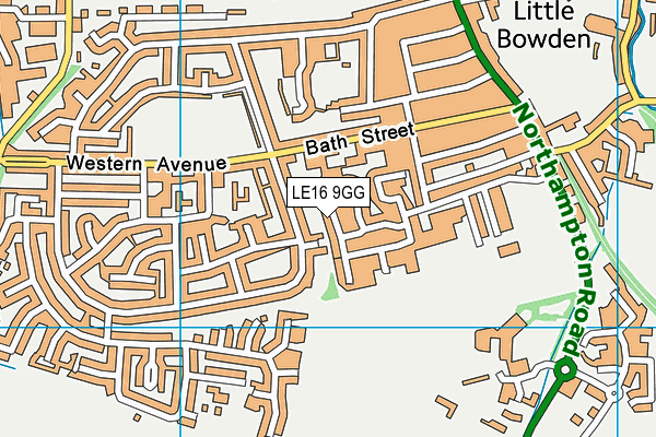 LE16 9GG map - OS VectorMap District (Ordnance Survey)