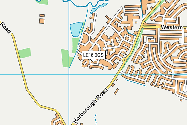 LE16 9GS map - OS VectorMap District (Ordnance Survey)