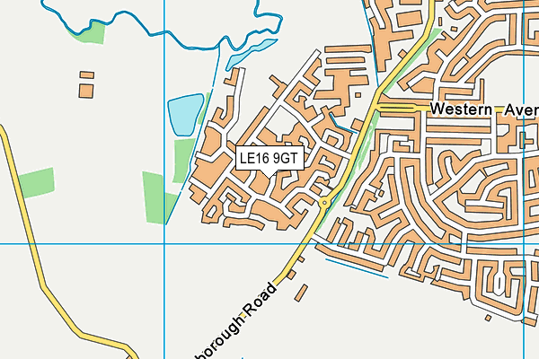 LE16 9GT map - OS VectorMap District (Ordnance Survey)
