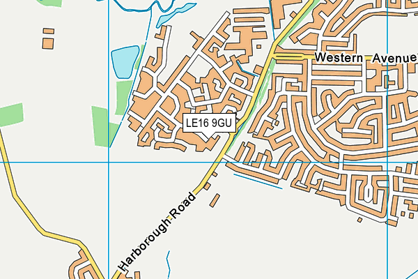 LE16 9GU map - OS VectorMap District (Ordnance Survey)