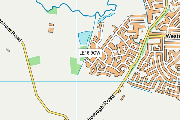 LE16 9GW map - OS VectorMap District (Ordnance Survey)