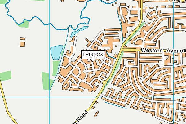 LE16 9GX map - OS VectorMap District (Ordnance Survey)