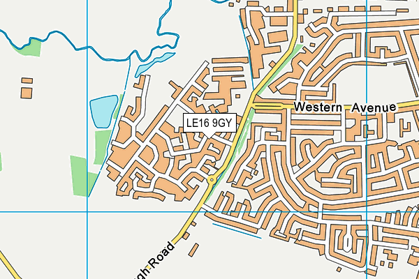 LE16 9GY map - OS VectorMap District (Ordnance Survey)