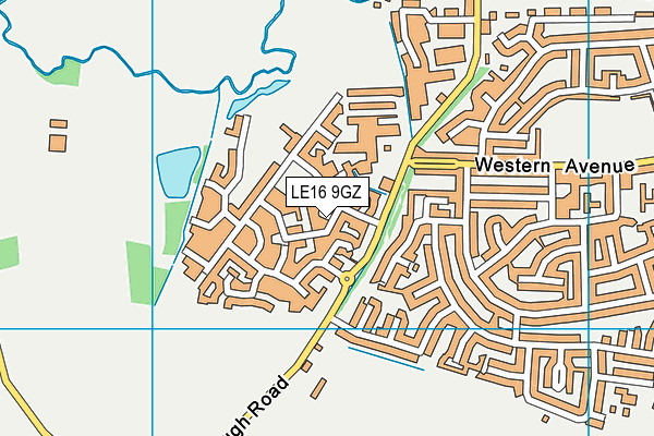 LE16 9GZ map - OS VectorMap District (Ordnance Survey)