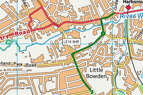 LE16 9HR map - OS VectorMap District (Ordnance Survey)