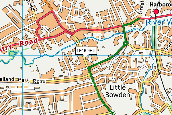 LE16 9HU map - OS VectorMap District (Ordnance Survey)