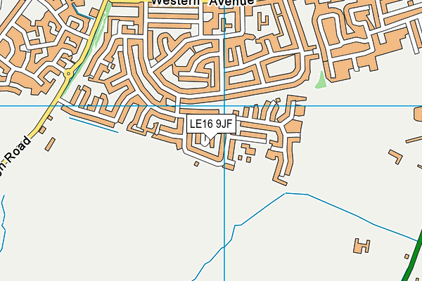 LE16 9JF map - OS VectorMap District (Ordnance Survey)