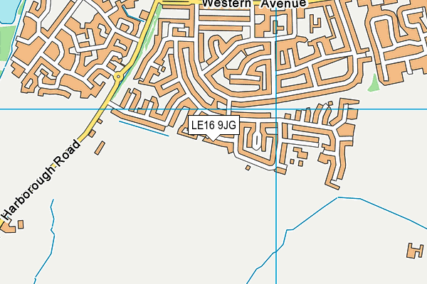 LE16 9JG map - OS VectorMap District (Ordnance Survey)