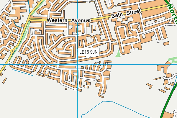 LE16 9JN map - OS VectorMap District (Ordnance Survey)
