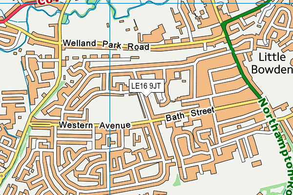 LE16 9JT map - OS VectorMap District (Ordnance Survey)